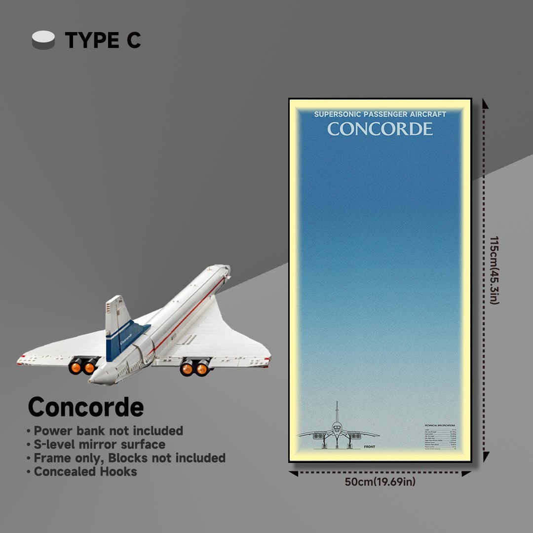 LED Wall Display Frame for Lego® Concorde Set - brickzonehub