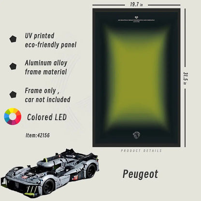 LED Wall Display Frame for LEGO® Peugeot 42156 - brickzonehub