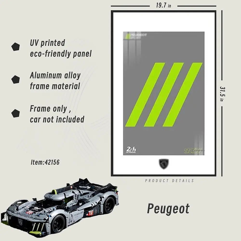 LED Wall Display Frame for LEGO® Peugeot 42156 - brickzonehub