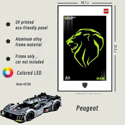 LED Wall Display Frame for LEGO® Peugeot 42156 - brickzonehub