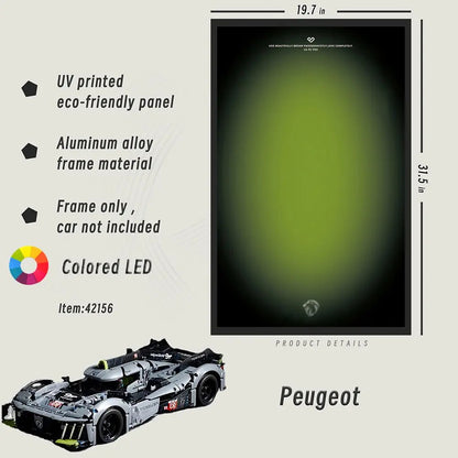 LED Wall Display Frame for LEGO® Peugeot 42156 - brickzonehub