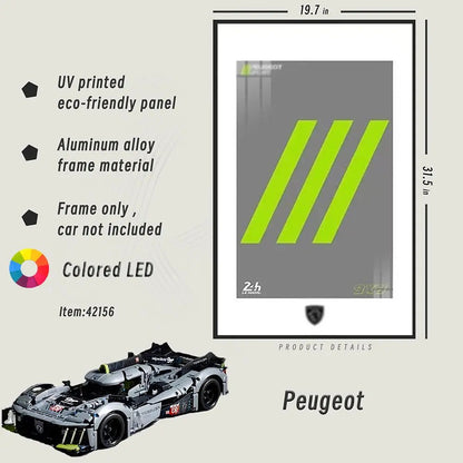 LED Wall Display Frame for LEGO® Peugeot 42156 - brickzonehub