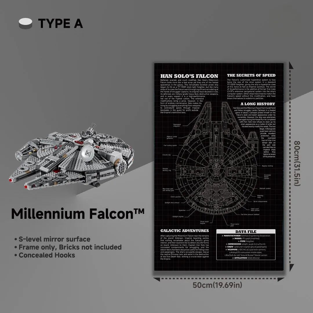 LEGO® 75257 Millennium Falcon™ Wall Display Frame – Star Wars Collectors Edition - brickzonehub
