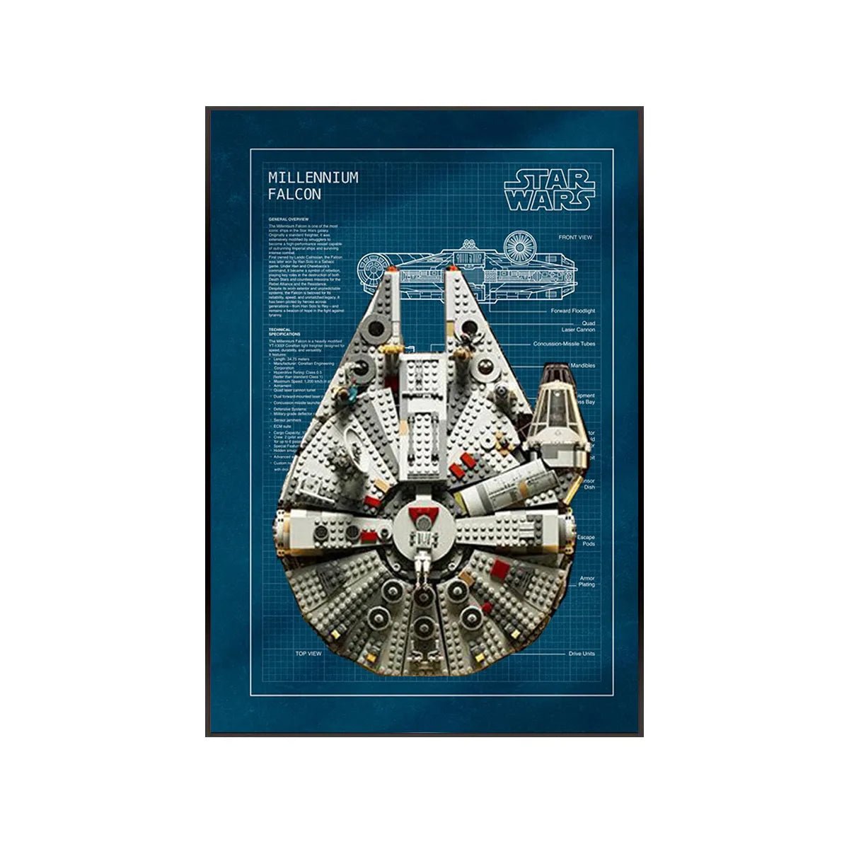 LEGO® Star Wars™ Millennium Falcon™ Wall Display Frame 75257 Style B - brickzonehub