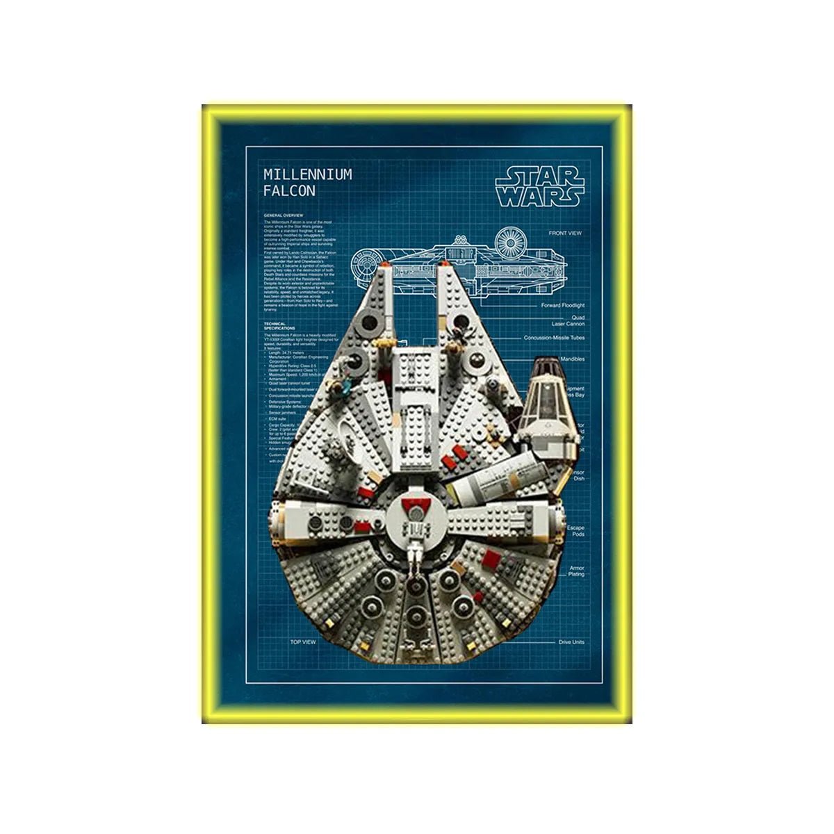LEGO® Star Wars™ Millennium Falcon™ Wall Display Frame 75257 Style B - brickzonehub