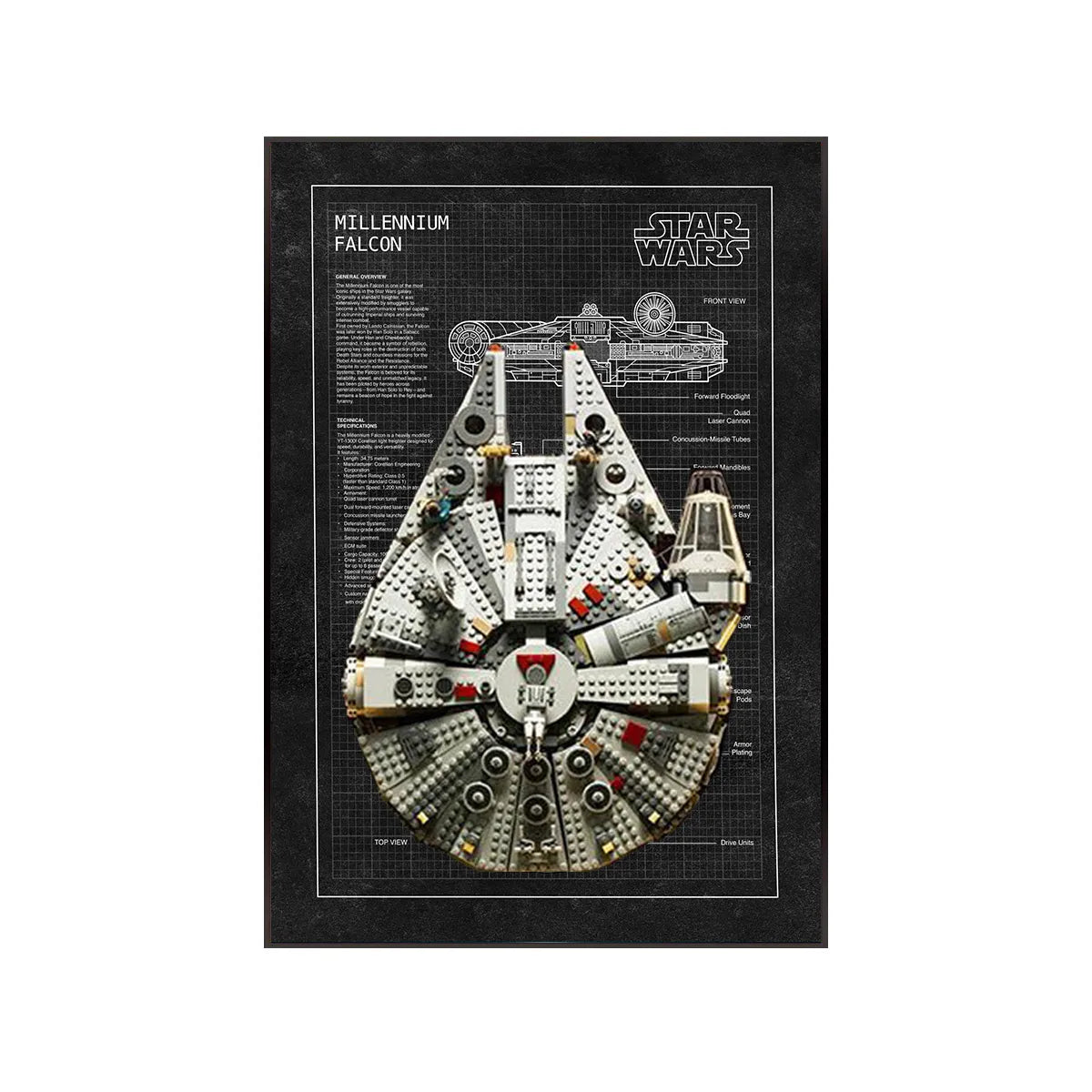 LEGO® Star Wars™ Millennium Falcon™ Wall Display Frame 75257 Style C - brickzonehub