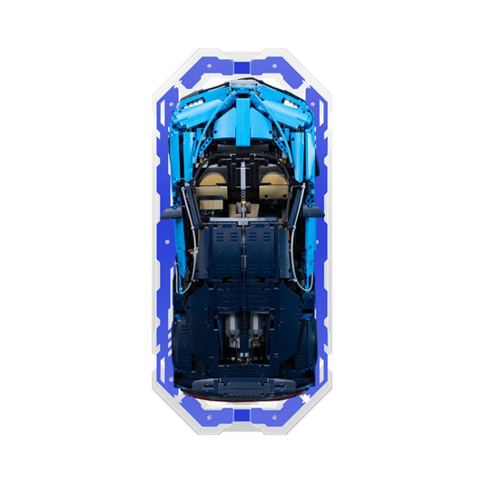 Original Design Blue Acrylic Display Frame for LEGO® Technic Bugatti Chiron 42083 - brickzonehub