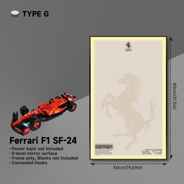 Premium Acrylic Wall Display Frame for LEGO® Ferrari F1 SF - 24 - brickzonehub