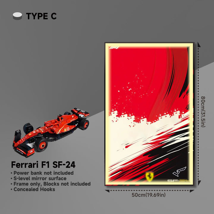 Premium Acrylic Wall Display Frame for LEGO® Ferrari F1 SF - 24 - brickzonehub