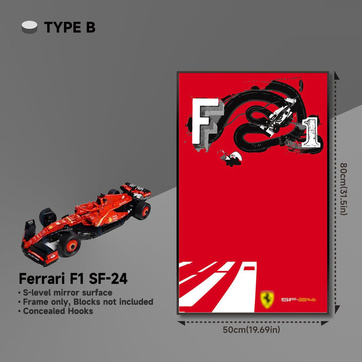 Premium Acrylic Wall Display Frame for LEGO® Ferrari F1 SF - 24 - brickzonehub