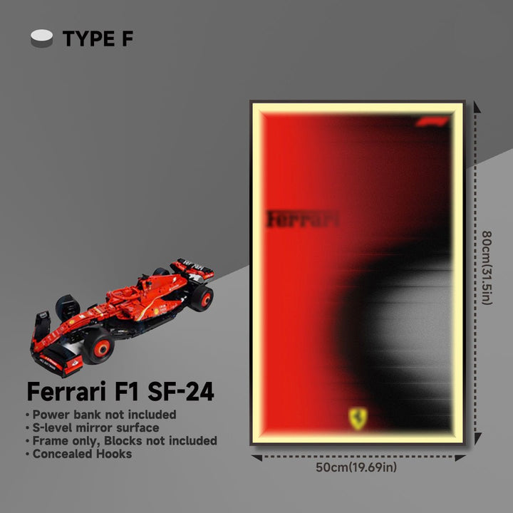 Premium Acrylic Wall Display Frame for LEGO® Ferrari F1 SF - 24 - brickzonehub