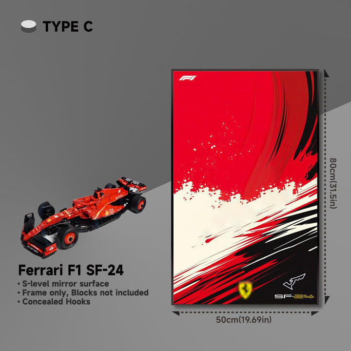 Premium Acrylic Wall Display Frame for LEGO® Ferrari F1 SF - 24 - brickzonehub