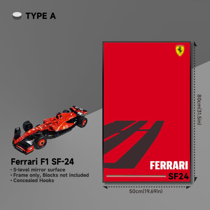 Premium Acrylic Wall Display Frame for LEGO® Ferrari F1 SF - 24 - brickzonehub