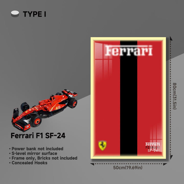 Premium Acrylic Wall Display Frame for LEGO® Ferrari F1 SF - 24 - brickzonehub