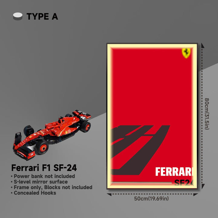 Premium Acrylic Wall Display Frame for LEGO® Ferrari F1 SF - 24 - brickzonehub