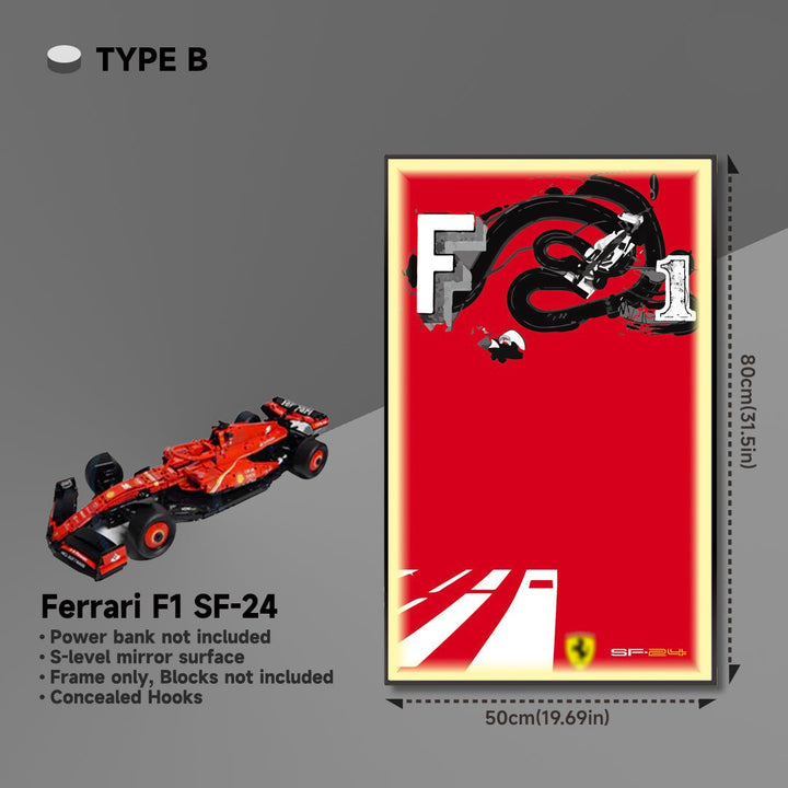 Premium Acrylic Wall Display Frame for LEGO® Ferrari F1 SF - 24 - brickzonehub