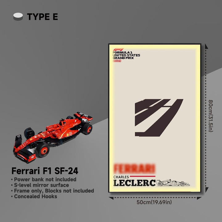 Premium Acrylic Wall Display Frame for LEGO® Ferrari F1 SF - 24 - brickzonehub