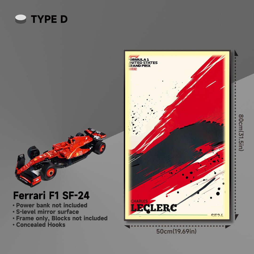 Premium Acrylic Wall Display Frame for LEGO® Ferrari F1 SF - 24 - brickzonehub