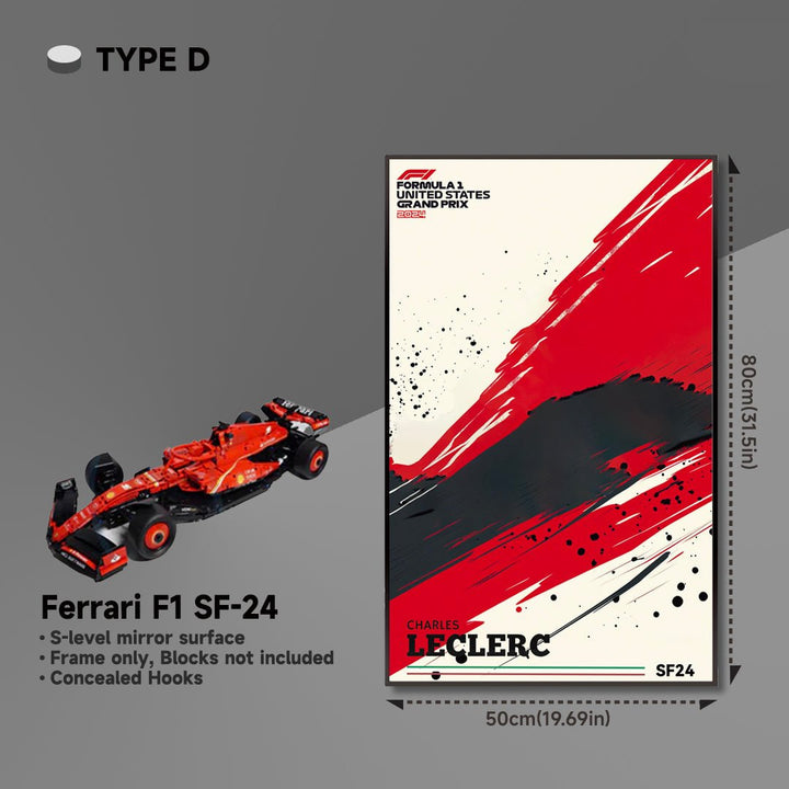Premium Acrylic Wall Display Frame for LEGO® Ferrari F1 SF - 24 - brickzonehub
