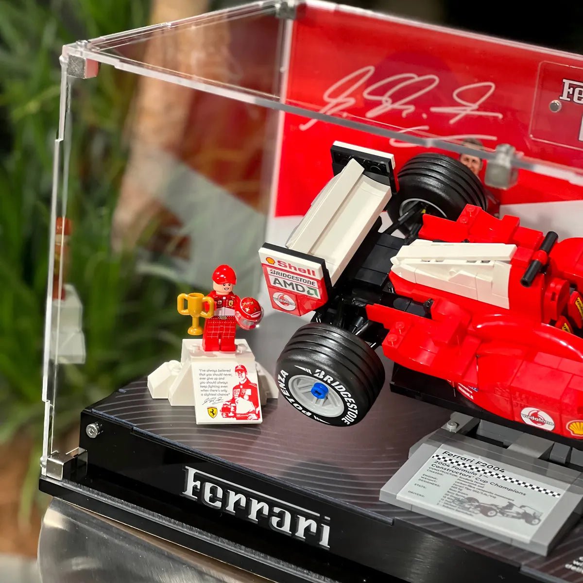 Premium Display Case Compatible with LEGO® Ferrari F2004 & Michael Schumacher 11375 - brickzonehub