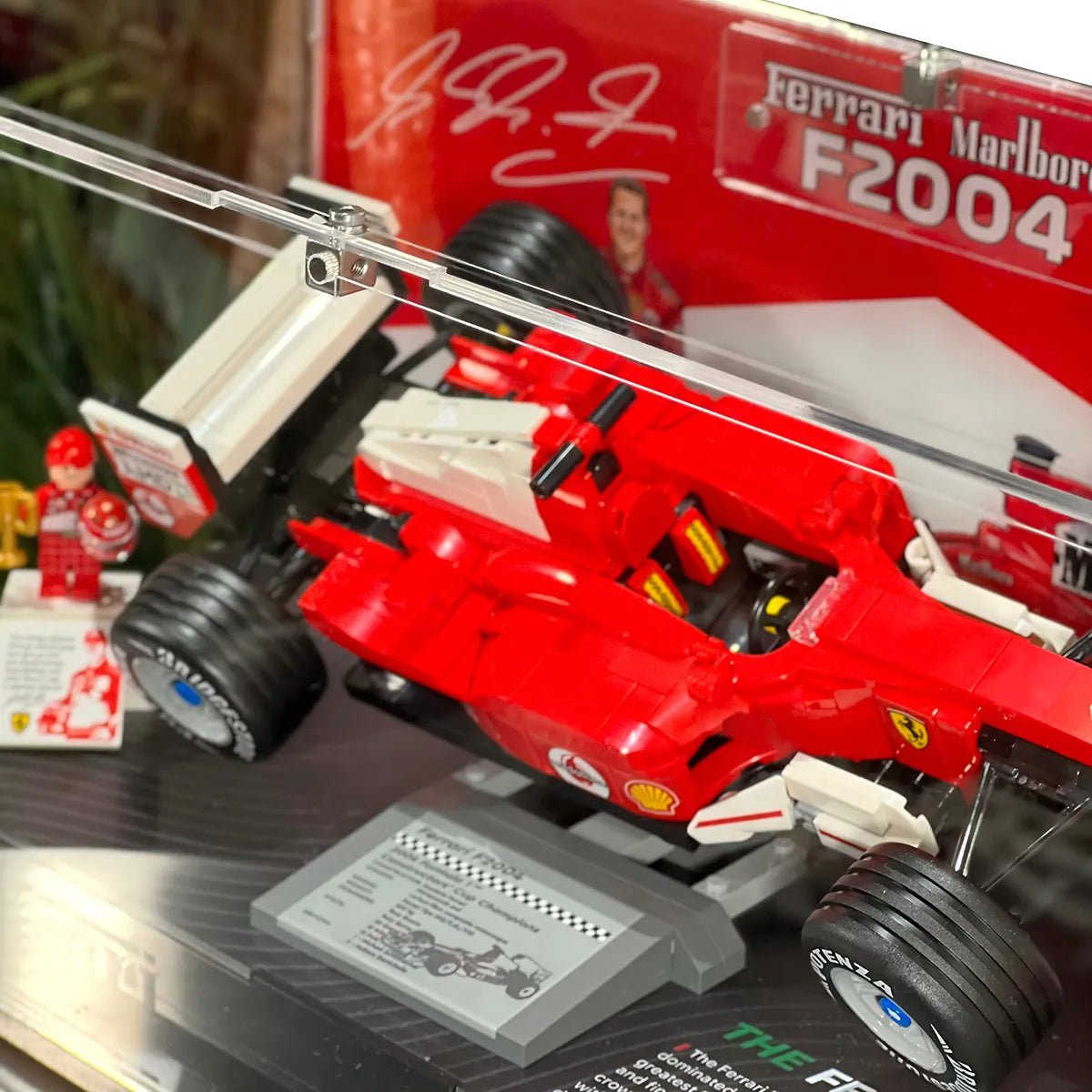 Premium Display Case Compatible with LEGO® Ferrari F2004 & Michael Schumacher 11375 - brickzonehub
