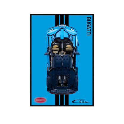 Premium Wall Display Frame Compatible with LEGO® Bugatti Chiron 42083 Style A - brickzonehub