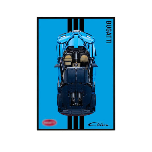 Premium Wall Display Frame Compatible with LEGO® Bugatti Chiron 42083 Style A - brickzonehub