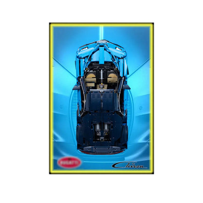Premium Wall Display Frame Compatible with LEGO® Bugatti Chiron 42083 Style B - brickzonehub