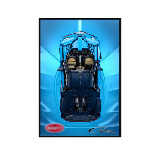 Premium Wall Display Frame Compatible with LEGO® Bugatti Chiron 42083 Style B - brickzonehub