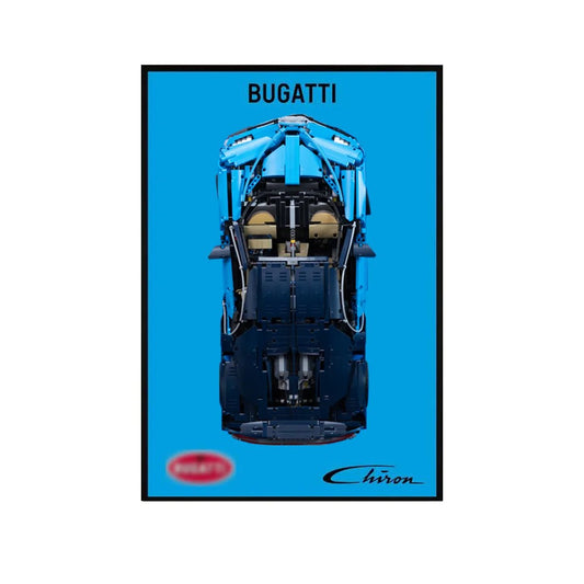 Premium Wall Display Frame Compatible with LEGO® Bugatti Chiron 42083 Style C - brickzonehub