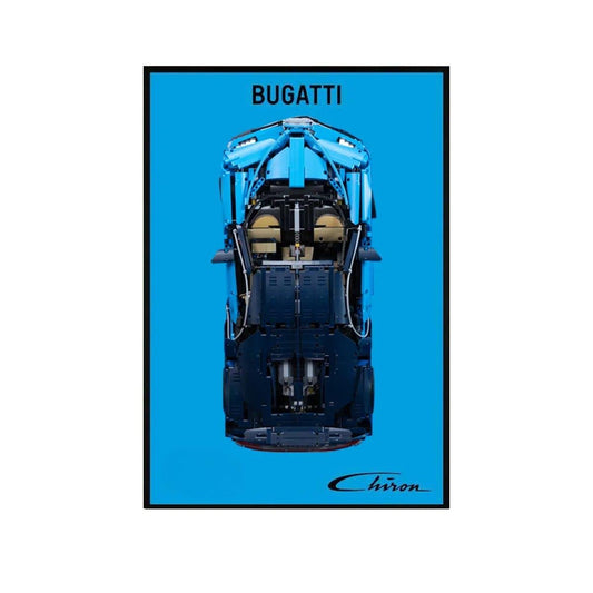 Premium Wall Display Frame Compatible with LEGO® Bugatti Chiron 42083 Style C - brickzonehub