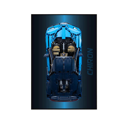 Premium Wall Display Frame Compatible with LEGO® Bugatti Chiron 42083 Style D - brickzonehub