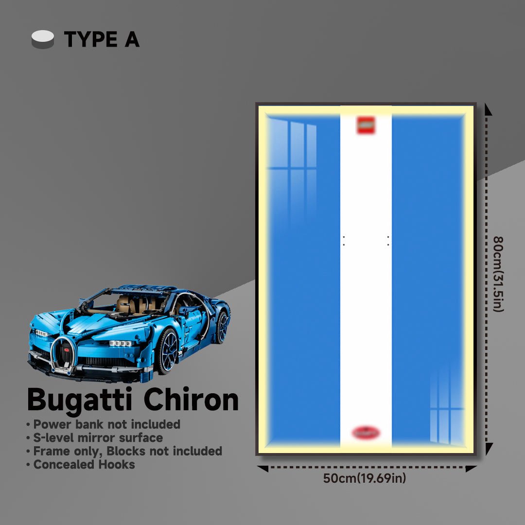 Premium Wall Display Frame for LEGO® 42083 Bugatti Chiron - brickzonehub