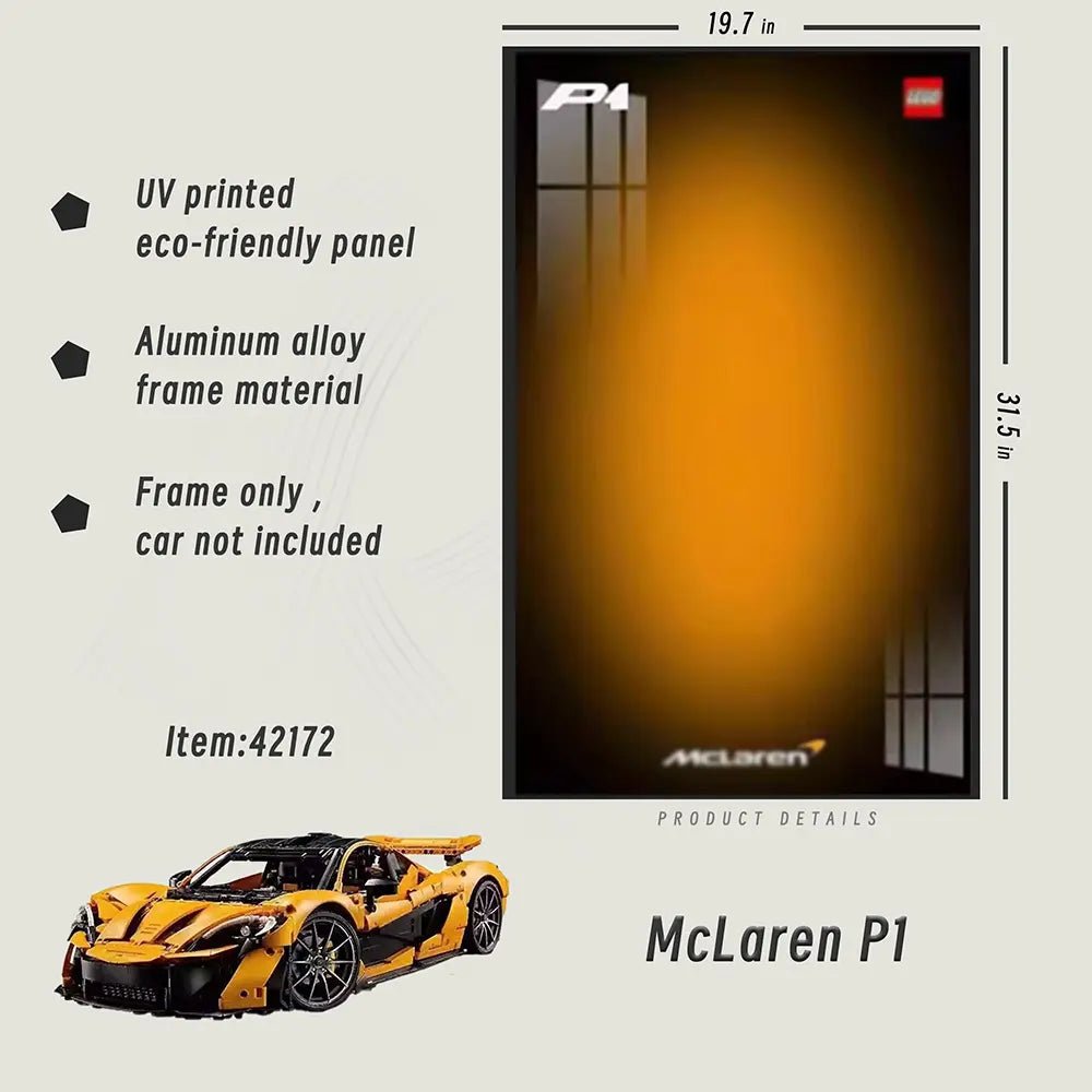 Premium Wall Display Frame for LEGO® 42172 McLaren P1 - brickzonehub