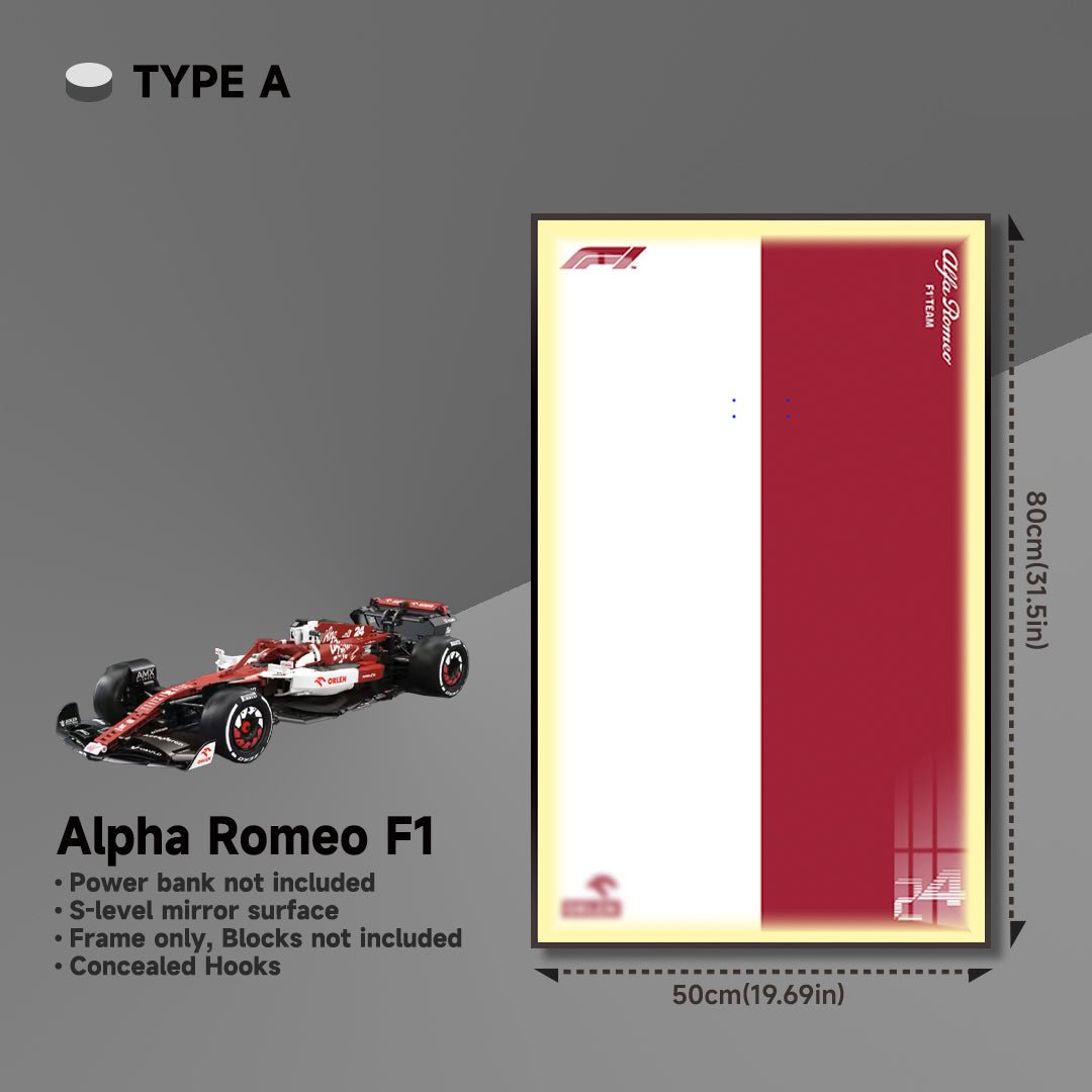 Premium Wall Display Frame for LEGO® Technic™ Alfa Romeo F1 Car - brickzonehub