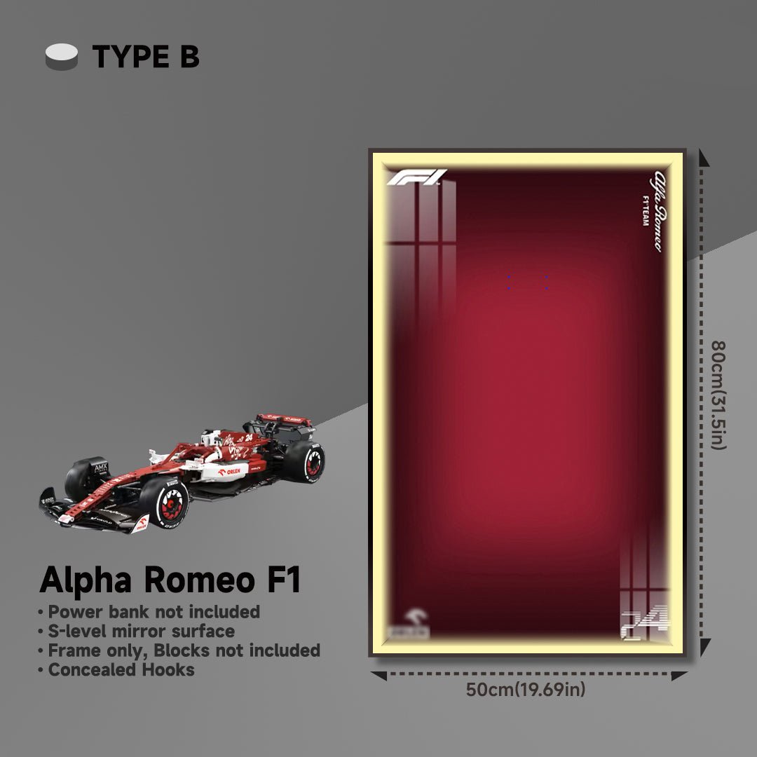Premium Wall Display Frame for LEGO® Technic™ Alfa Romeo F1 Car - brickzonehub