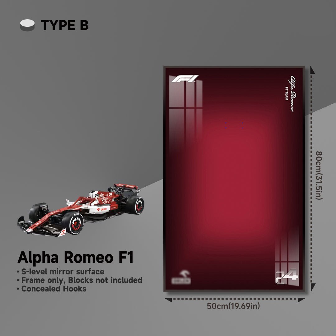 Premium Wall Display Frame for LEGO® Technic™ Alfa Romeo F1 Car - brickzonehub