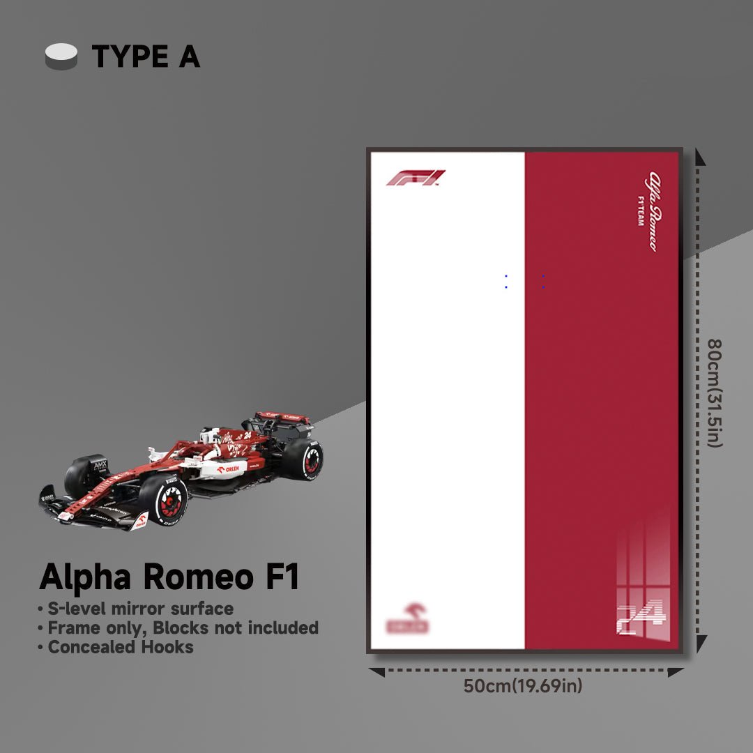 Premium Wall Display Frame for LEGO® Technic™ Alfa Romeo F1 Car - brickzonehub