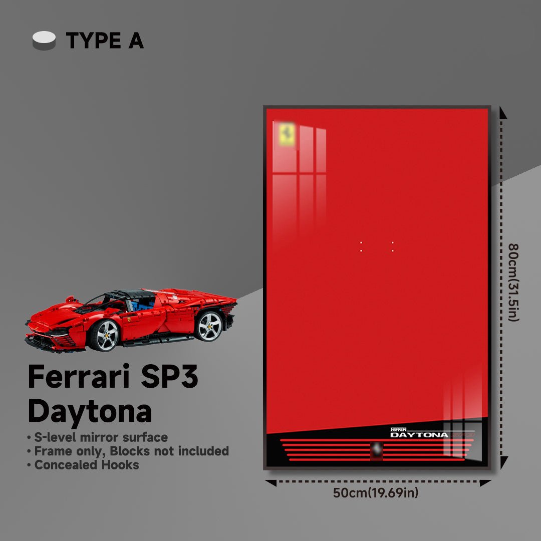 Premium Wall Display Frame for LEGO® Technic™ Ferrari Daytona SP3 42143 - brickzonehub
