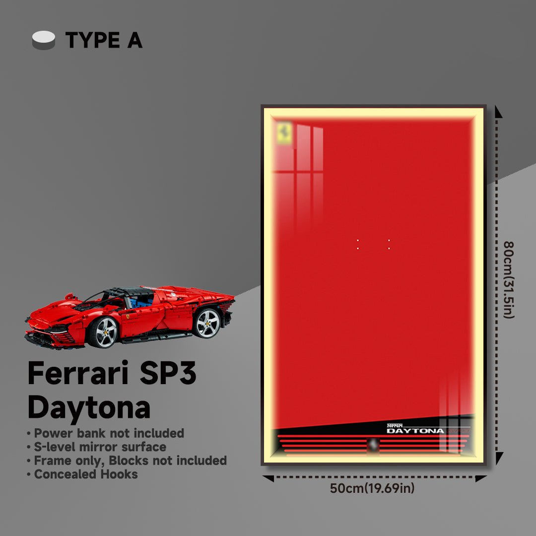 Premium Wall Display Frame for LEGO® Technic™ Ferrari Daytona SP3 42143 - brickzonehub