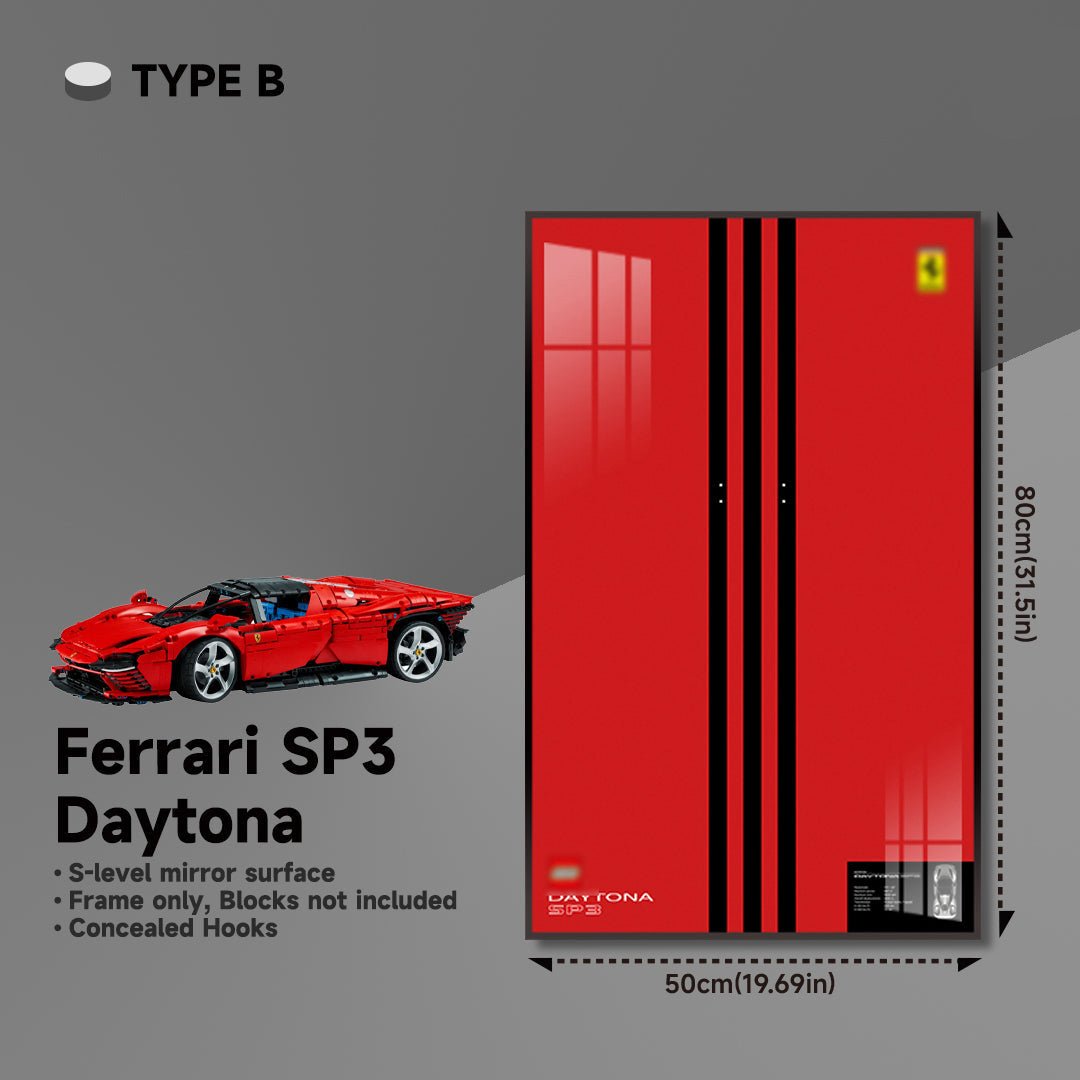 Premium Wall Display Frame for LEGO® Technic™ Ferrari Daytona SP3 42143 - brickzonehub