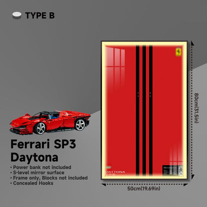 Premium Wall Display Frame for LEGO® Technic™ Ferrari Daytona SP3 42143 - brickzonehub