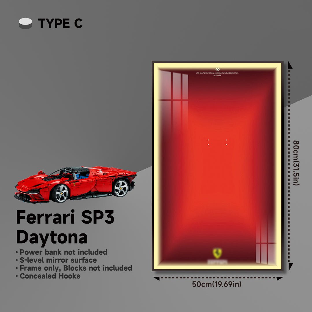 Premium Wall Display Frame for LEGO® Technic™ Ferrari Daytona SP3 42143 - brickzonehub
