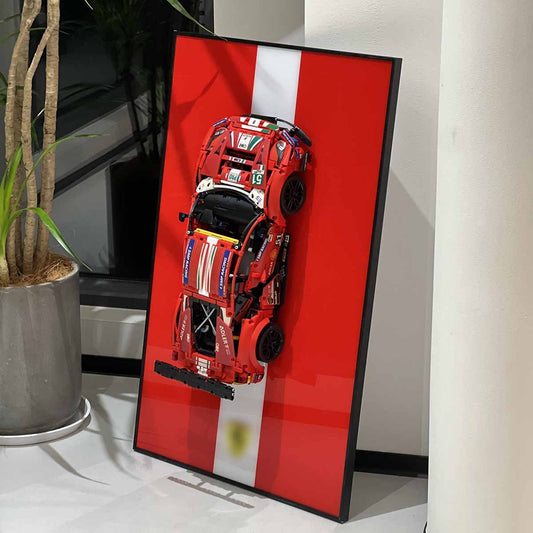 Premium Wall Mount Display Frame for LEGO® Technic™ Ferrari 488 GTE 42125 - brickzonehub