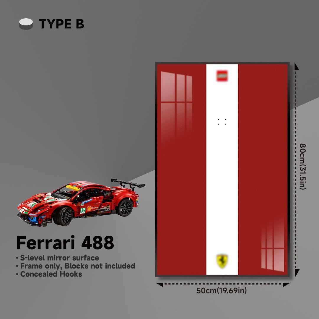 Premium Wall Mount Display Frame for LEGO® Technic™ Ferrari 488 GTE 42125 - brickzonehub