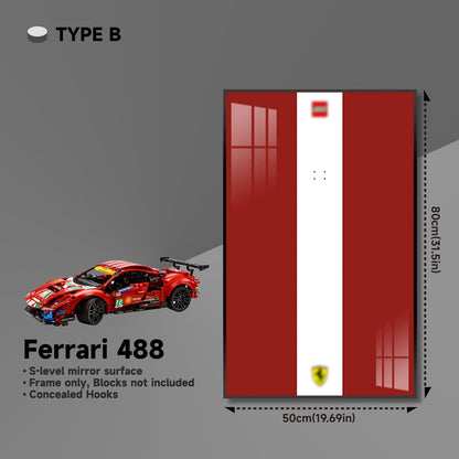 Premium Wall Mount Display Frame for LEGO® Technic™ Ferrari 488 GTE 42125 - brickzonehub