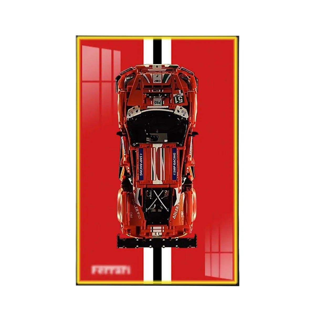 Premium Wall Mount Display Frame for LEGO® Technic™ Ferrari 488 GTE 42125 - brickzonehub