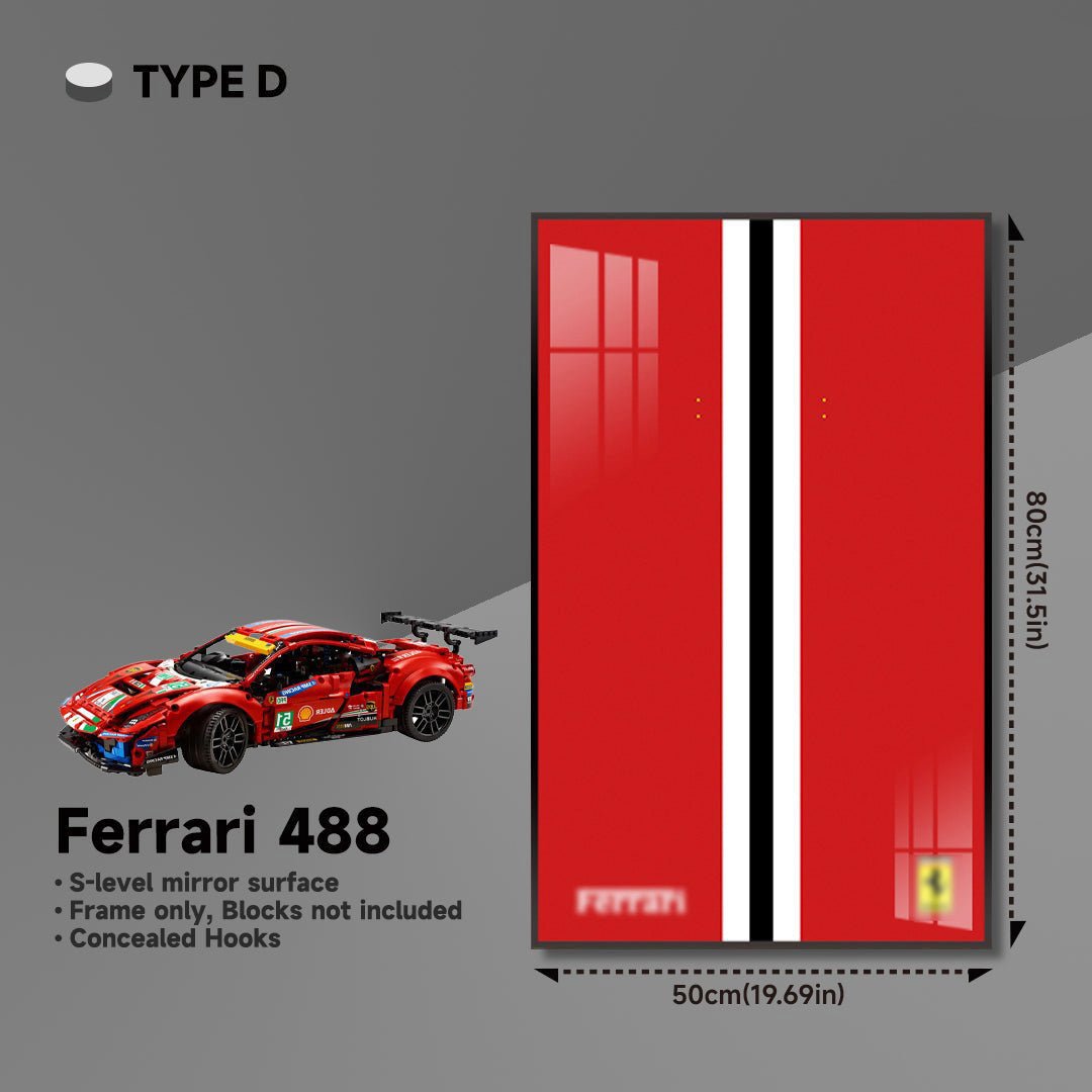 Premium Wall Mount Display Frame for LEGO® Technic™ Ferrari 488 GTE 42125 - brickzonehub