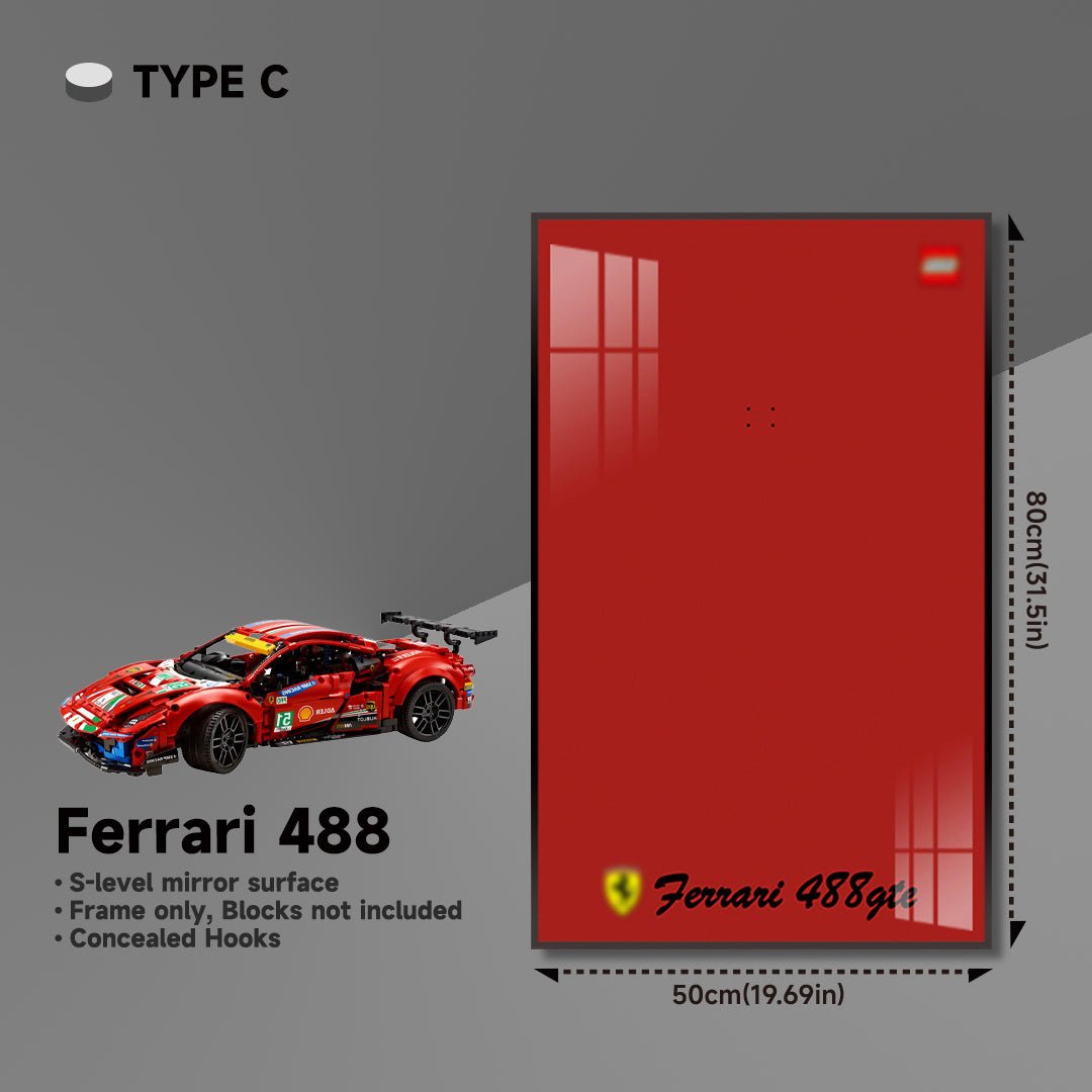 Premium Wall Mount Display Frame for LEGO® Technic™ Ferrari 488 GTE 42125 - brickzonehub