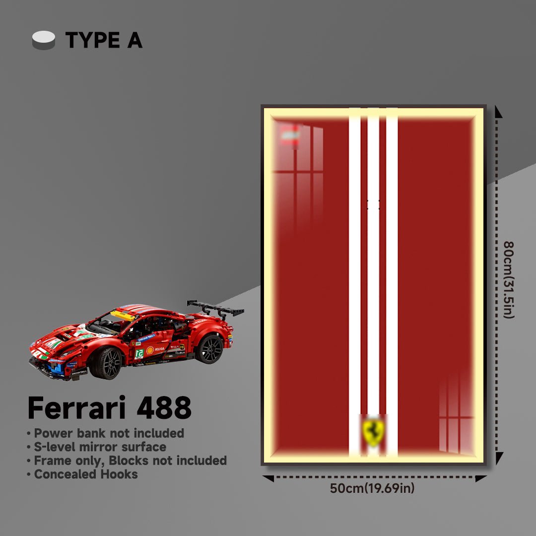 Premium Wall Mount Display Frame for LEGO® Technic™ Ferrari 488 GTE 42125 - brickzonehub